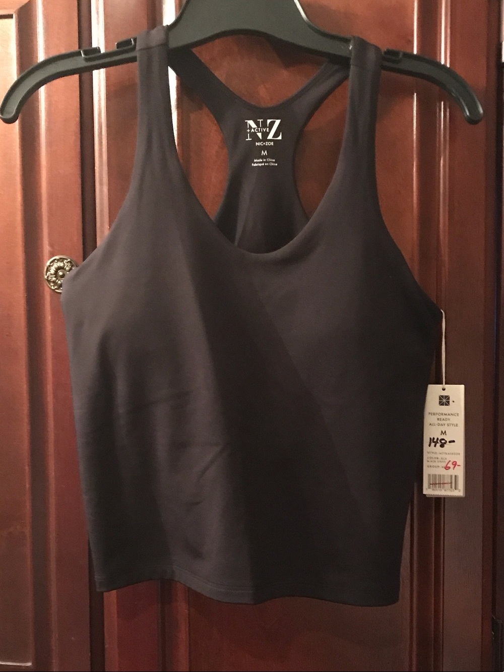 Black Racerback Crop Tank Top by Nic and Zoe
